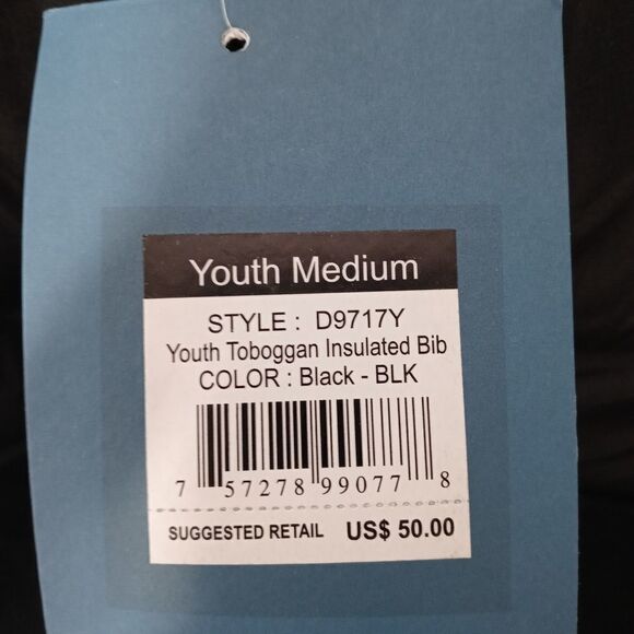 White Sierra Youth Toboggan Insulated Bib Youth Size Medium - Picture 6 of 10